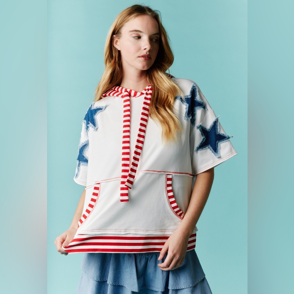 🚨 F4 only 1 medium left! new fantastic fawn star hoodie short sleeve - Picture 3 of 4